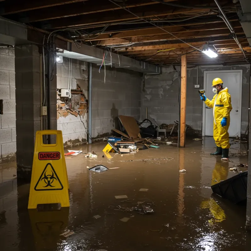 Flooded Basement Electrical Hazard in Mescalero, NM Property