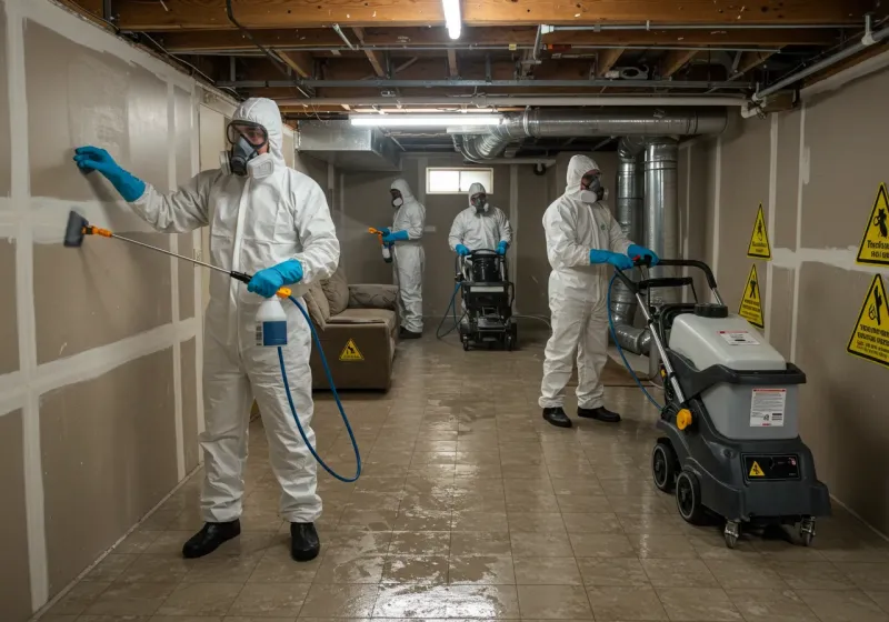 Basement Moisture Removal and Structural Drying process in Mescalero, NM